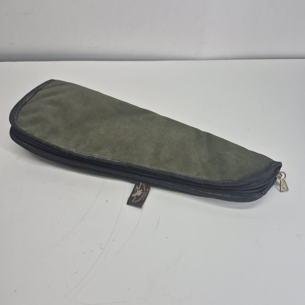 Vtg Moose Brand Brauer Bros MFG Pistol Case Green Padded Blue Interior